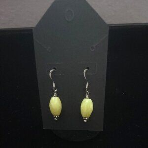 Yellow-Green Stone Dangle Earrings | 925 Sterling Silver | 1.25”